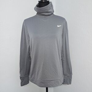 Nike Women's Therma FIT Swift Element Turtleneck Running Top Size Large Grey
